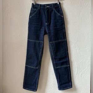 Double knee utility jeans dark wash high rise S 25 26